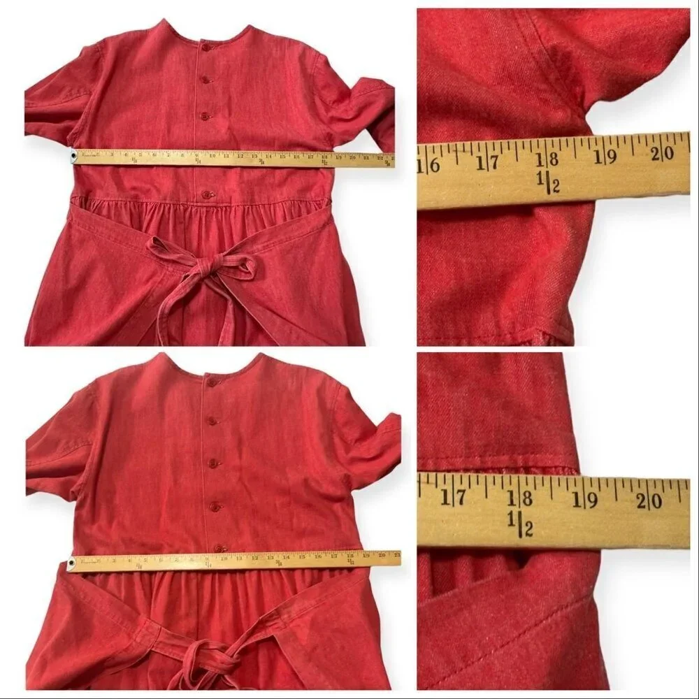 "I.S." ISSEY SPORT Red Midi Dress, Size M,  Rare from Vintage 80S - Picture 14 of 16